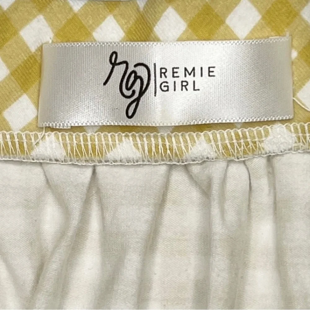 Remie Girl Mustard‎ Gingham Pocket Skirt